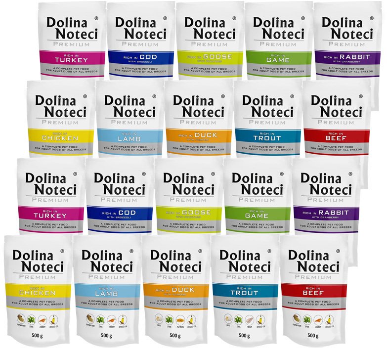 Dolina Noteci Mokra karma dla psa Premium zestaw mix smaków 20 x 500 g