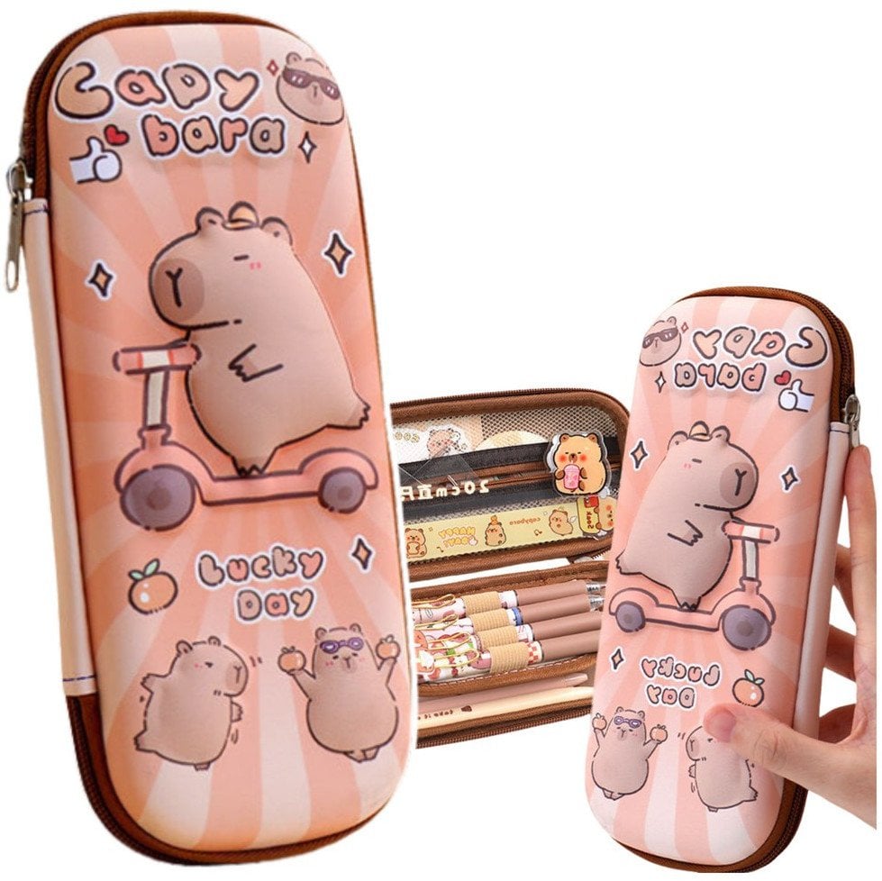 Piórnik Przybornik Szkolny Kapibara Na Hulajnodze 23cm