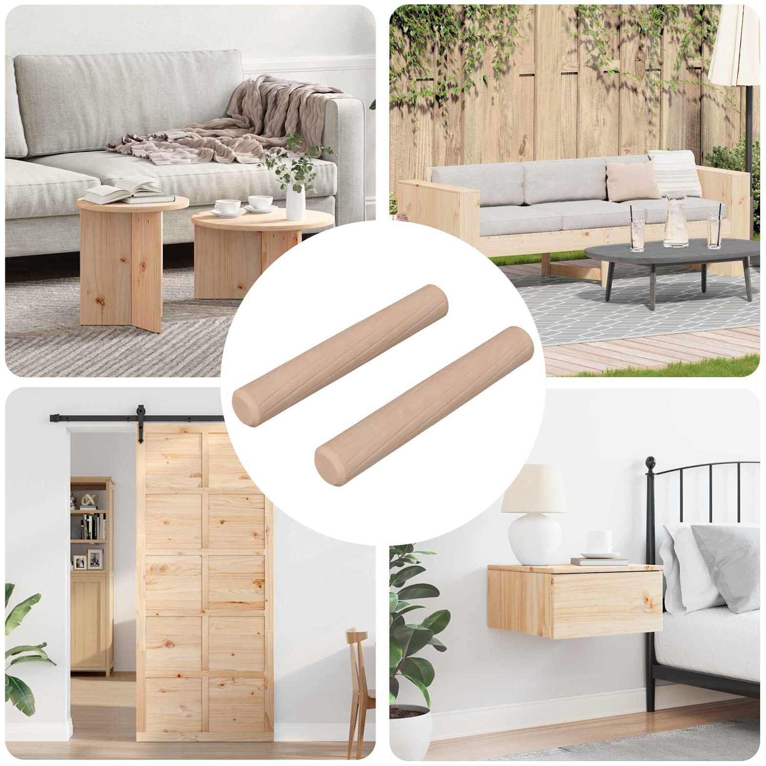 vidaXL Drewniane kołki 2 pcs 6 x 40 mm Drewno solidne