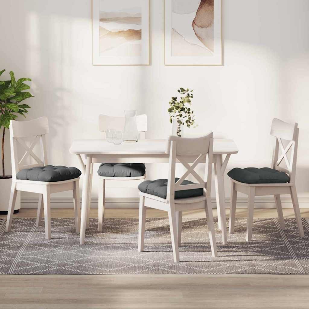 vidaXL Poduszki na siedziska 4 pcs ciemnoszary 45 x 45 x 12 cm tkanina