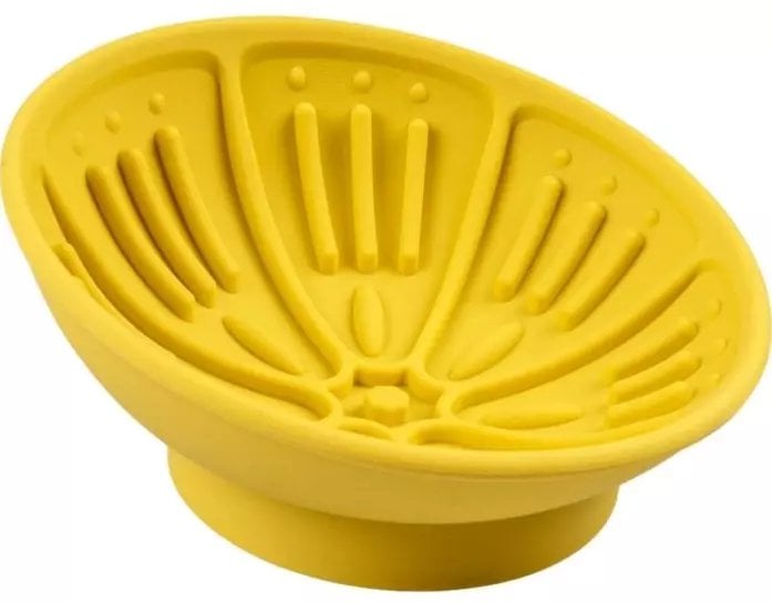 Duvo+ LICK BOWL KIWI 225ml/14x14x6.5cm ŻÓŁTA