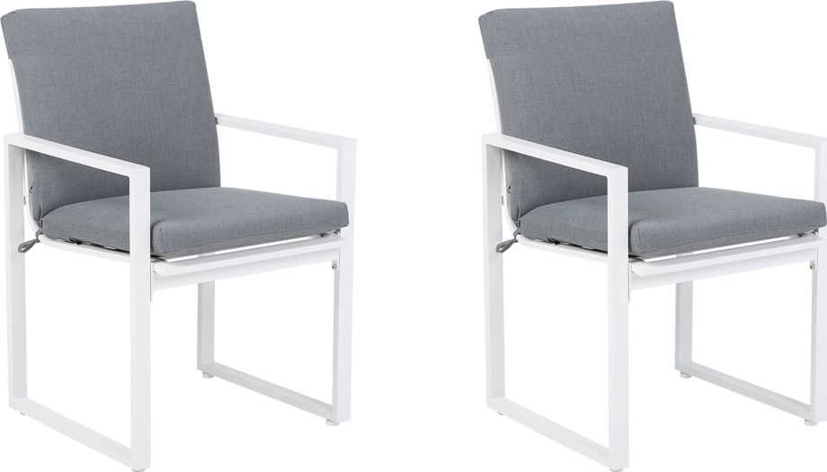 Shumee Zestaw 2 krzeseł ogrodowych szary PANCOLE