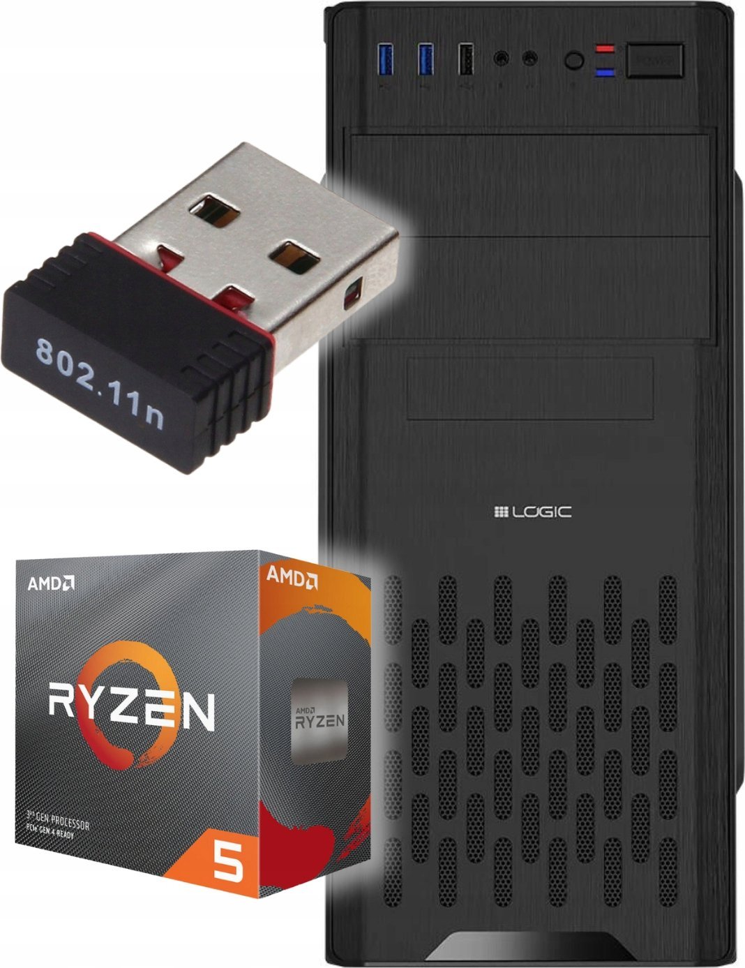 Komputer OfficeTech AMD Ryzen 5 32GB DDR4 1000GB SSD DVD Windows 11 Pro