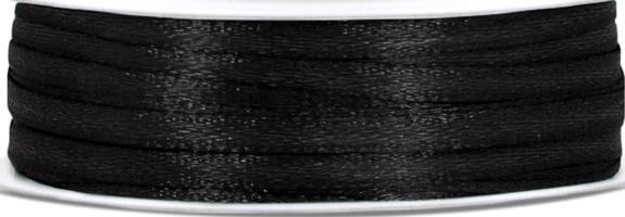 Party Deco Wstążka satynowa, czarna, 3 mm x 50 m uniwersalny