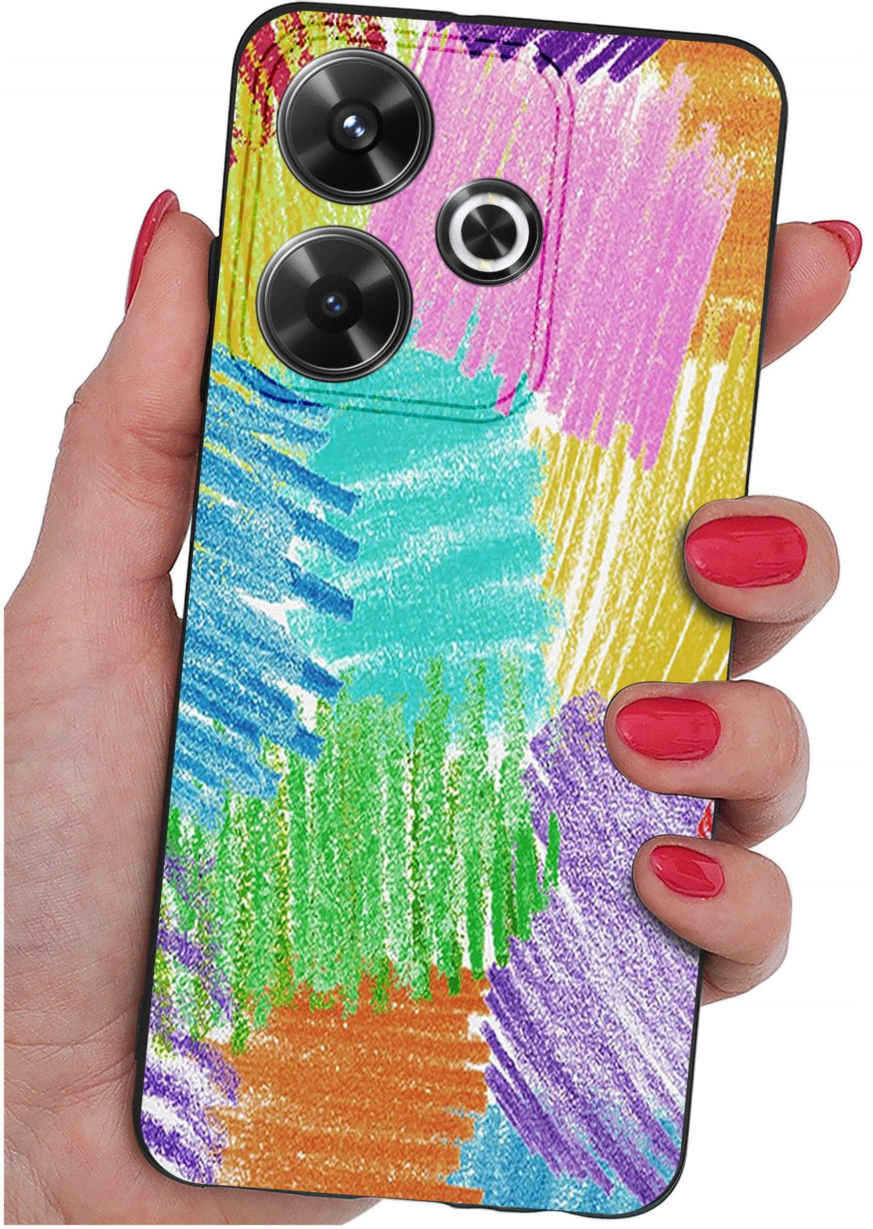 Etui do Xiaomi Redmi 13 4G WZORY |SILIKONOWE MATT CASE + SZKŁO 9H