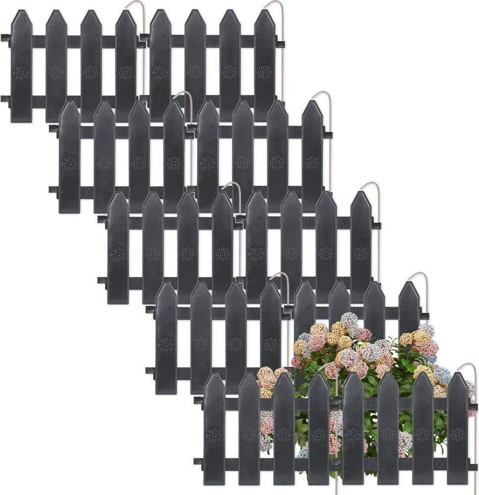 Vilde Palisada płotek ogrodowy grafitowy obrzeże border zestaw 10 szt. 200 cm 20x15 cm