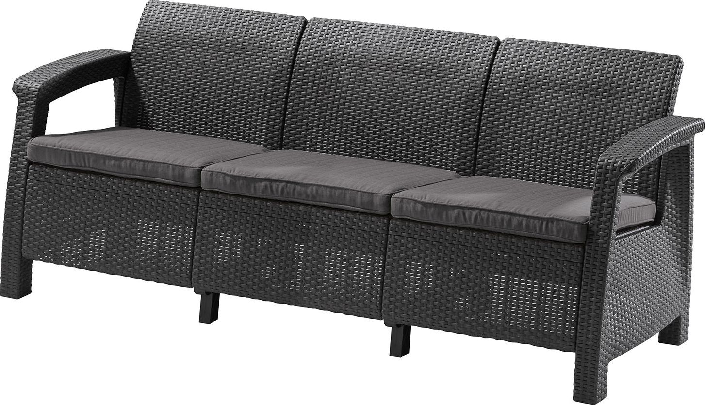 Allibert Sofa ogrodowa CORFU - grafitowa