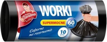 Anna Zaradna Worki na śmieci supermocne LDPE 60L, 10szt, czarne