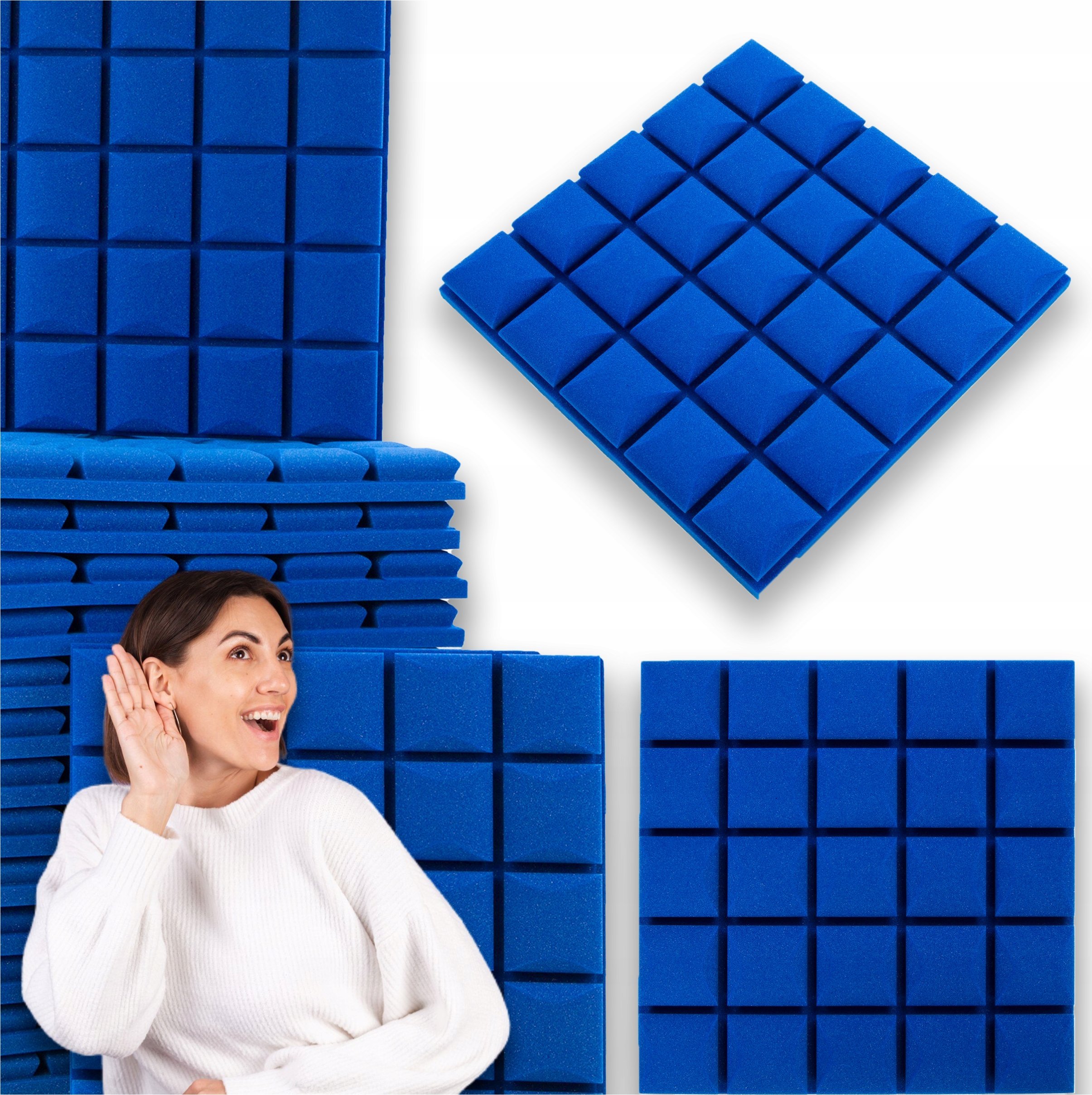 Pianka wygłuszająca akustyczna zestaw paneli kostek wypukłych 5cm 16 sztuk