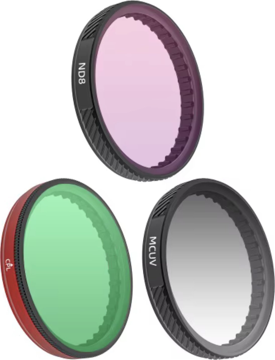 ZESTAW 3X FILTR POLARYZACYJNY CPL + ULTRAFIOLETOWY UV + SZARY ND8 DO DJI OSMO ACTION 3, 4, 5PRO