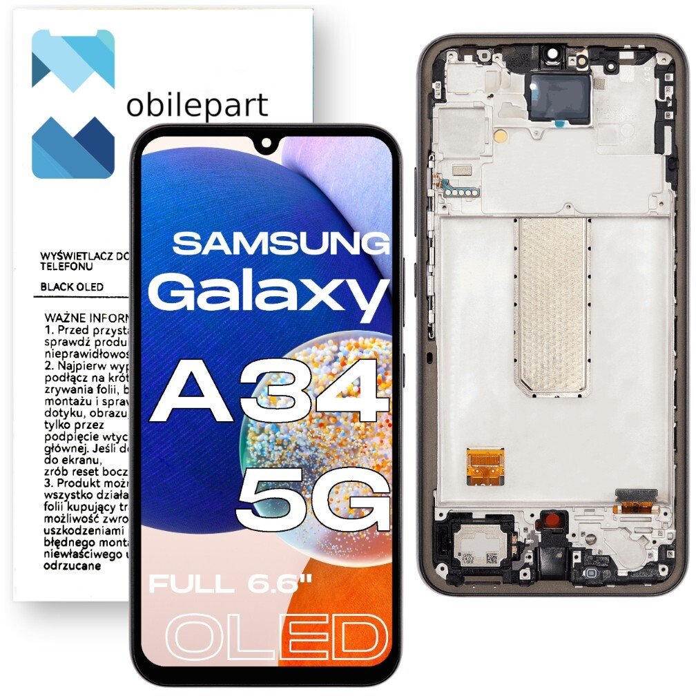 Wyświetlacz do Samsung Galaxy A34 5G LCD SM-A346B Ekran Full Oled Ramka