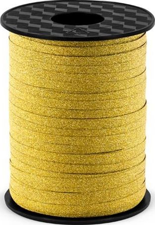 Party Deco Wstążka plastikowa do dekoracji brokatowa złota, 5 mm uniwersalny