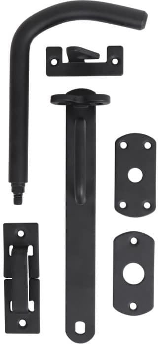 HOME It® Stalddørsgreb i matsort med skruer 40-90 mm zinkbehandlet carbonstål