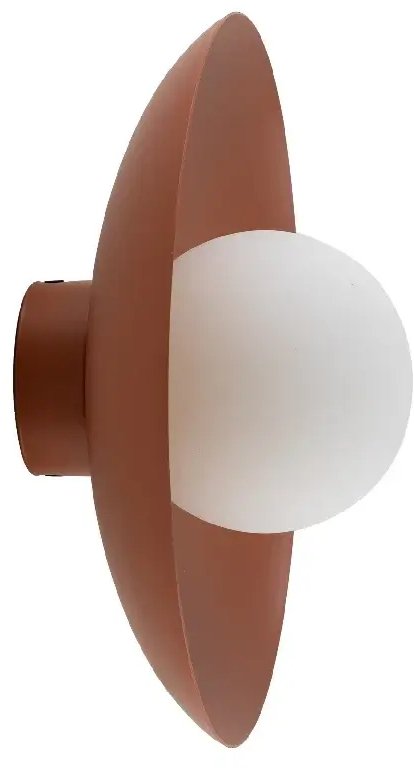 Ścienna lampa do salonu Slate 10937 mleczna kula metalowy ceglany