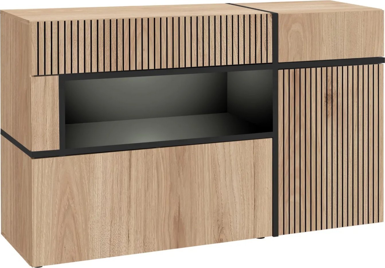 ASM Meble Komoda CROSS LED hickory jackson/czarna ASM Meble