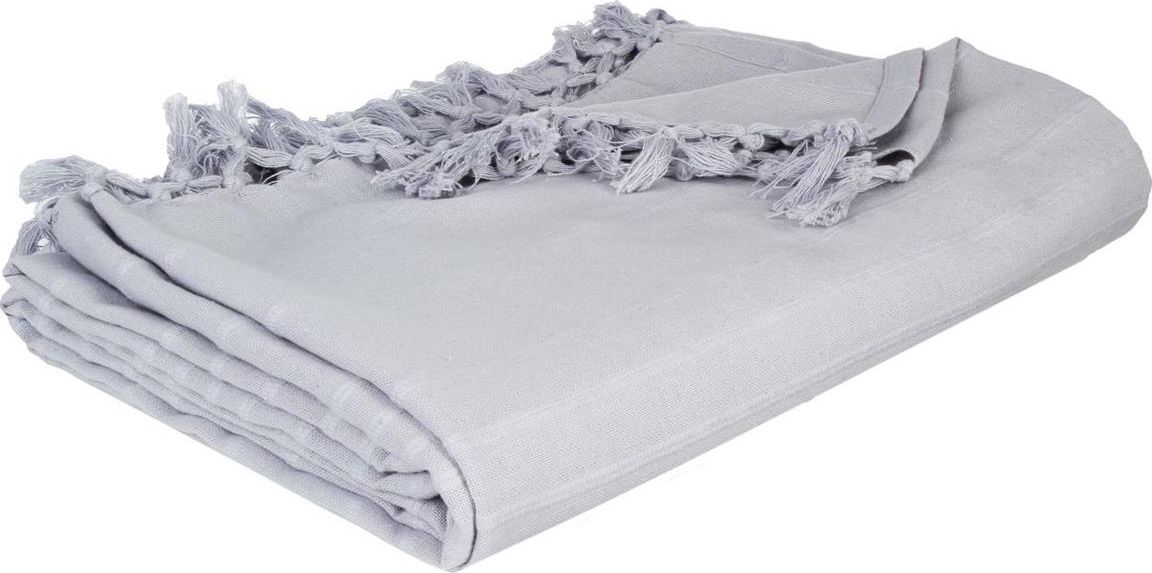 Atmosphera Narzuta na łóżko 160x220 frędzle szara