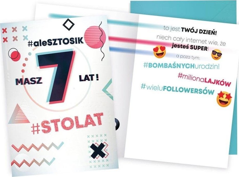 KUKARTKA Karnet Urodziny 7 emotki