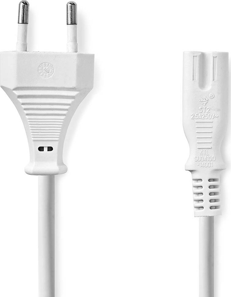 Nedis CEGL11040WT20 kabel zasilające Biały 2 m Wtyczka zasilająca typu C IEC 320