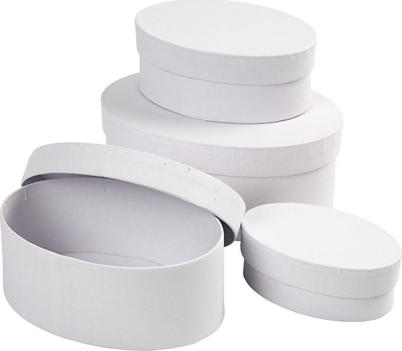 Creativ Company Pudełka Owalne Białe 4 szt.