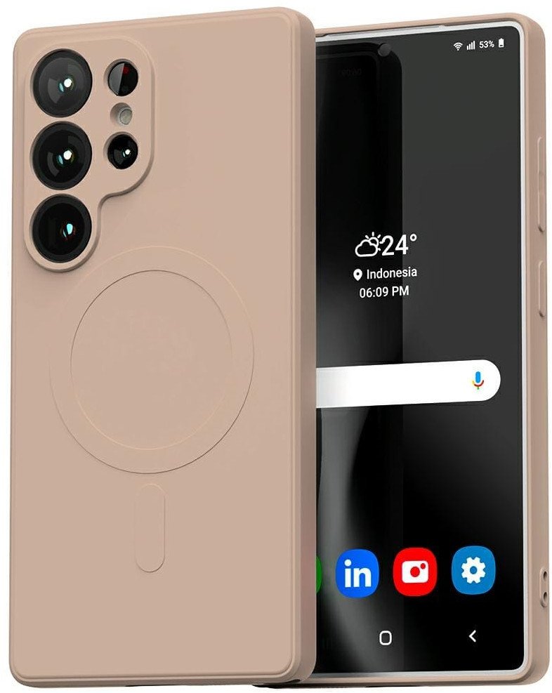 Mercury MagSafe Semi-Silicone Sam S25 Ultra S938 różowo-piaskowy /pink sand