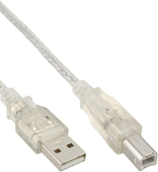 Kabel USB InLine USB-A - USB-B 10 m Przezroczysty (34550H)