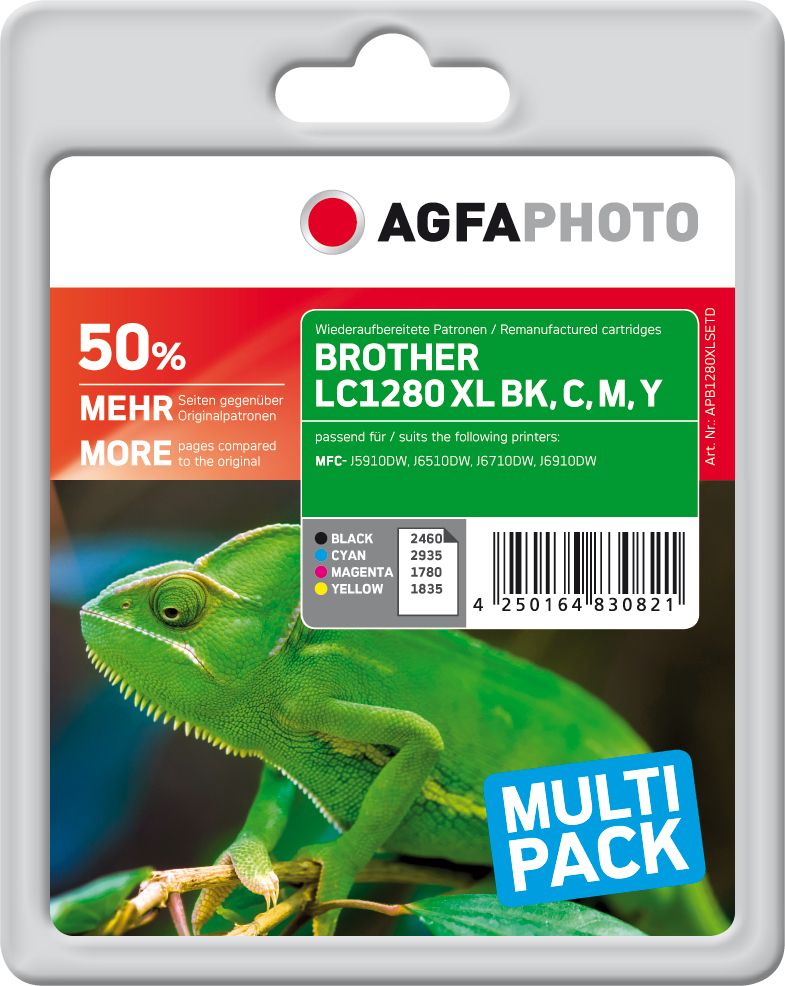 Tusz AgfaPhoto Tusz APB1280XLSETD / LC1280 XL (Black Cyan Magenta Yellow)