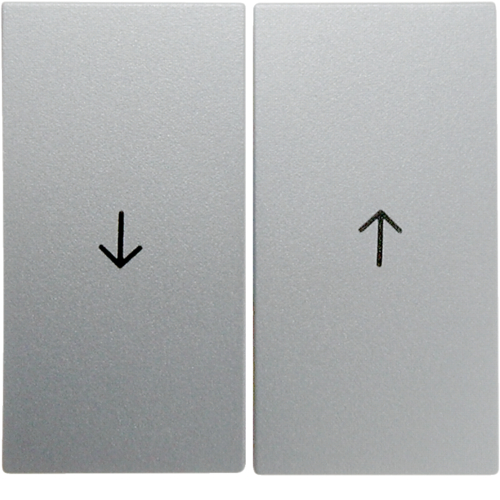 Hager Klawisze z nadrukiem symbolu strzałka do łączników żaluzjowych B7 alu mat (16251404)