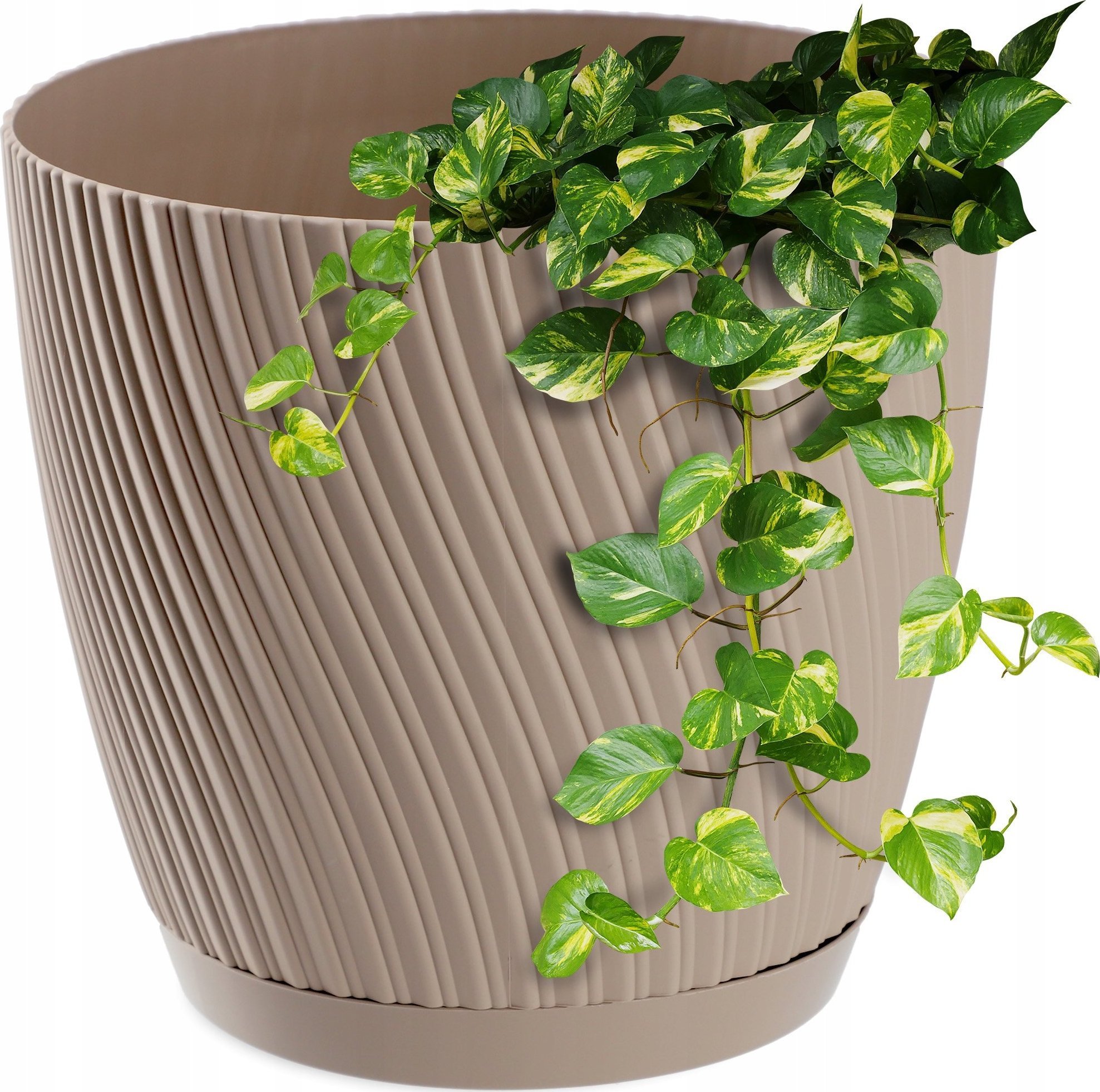 Kadax KADAX Doniczka Okrągła Z Podstawką 17cm Brązowa