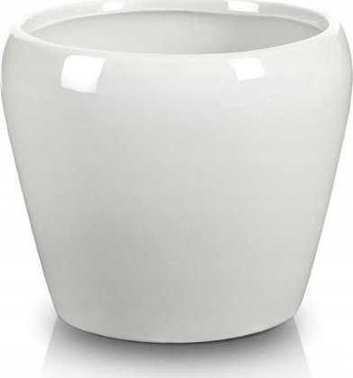 Polnix Osłonka na kwiaty biała ceramiczna ozdobna 18 x 15 cm