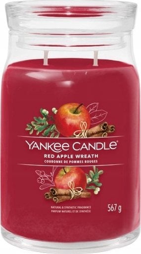 Yankee Candle Yankee Candle Red Apple Wreath świeca Cylidner Owocowy Czerwony 1 szt.