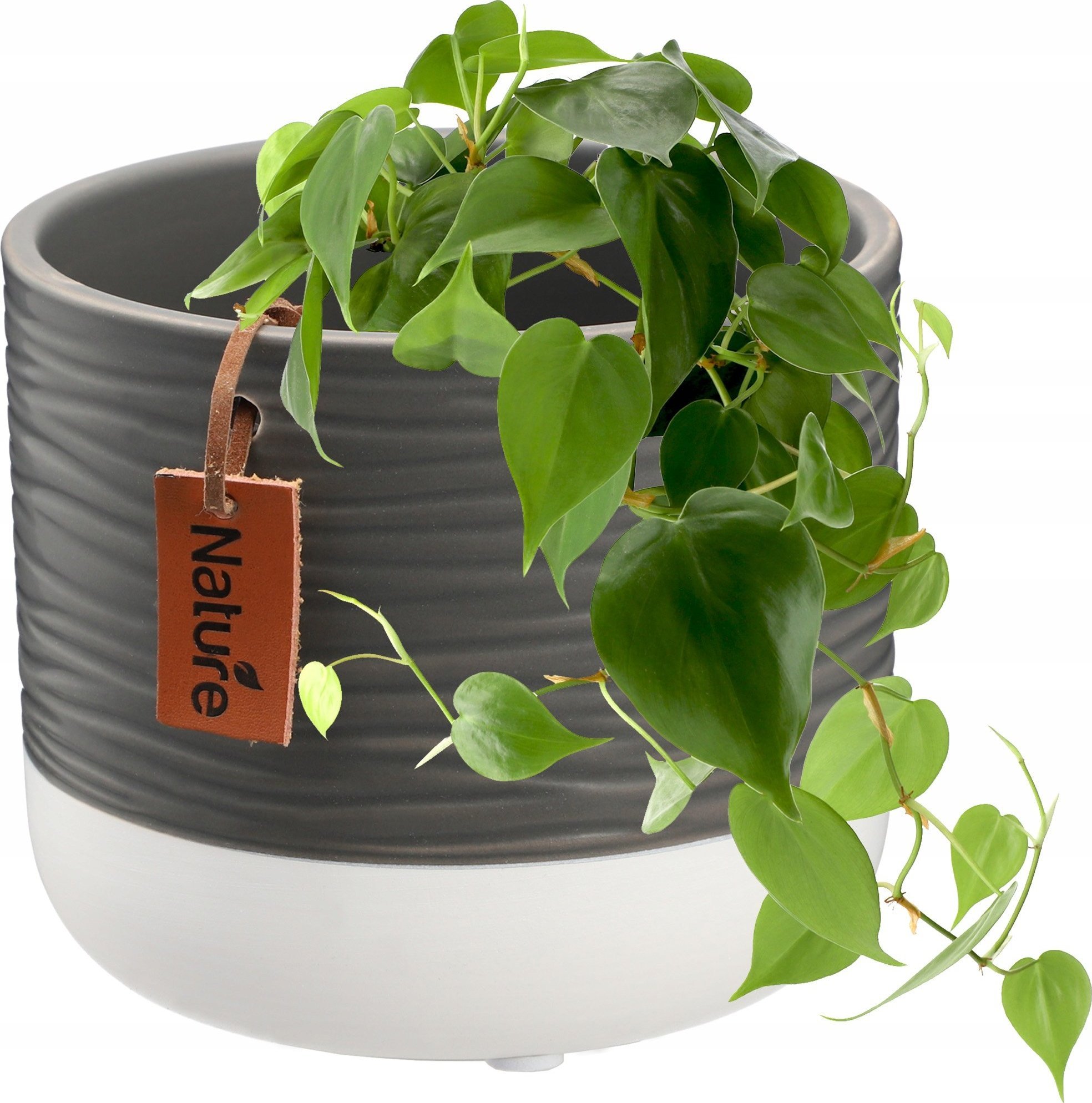 Kadax KADAX Doniczka Ceramiczna Osłonka 14cm Szara Biała