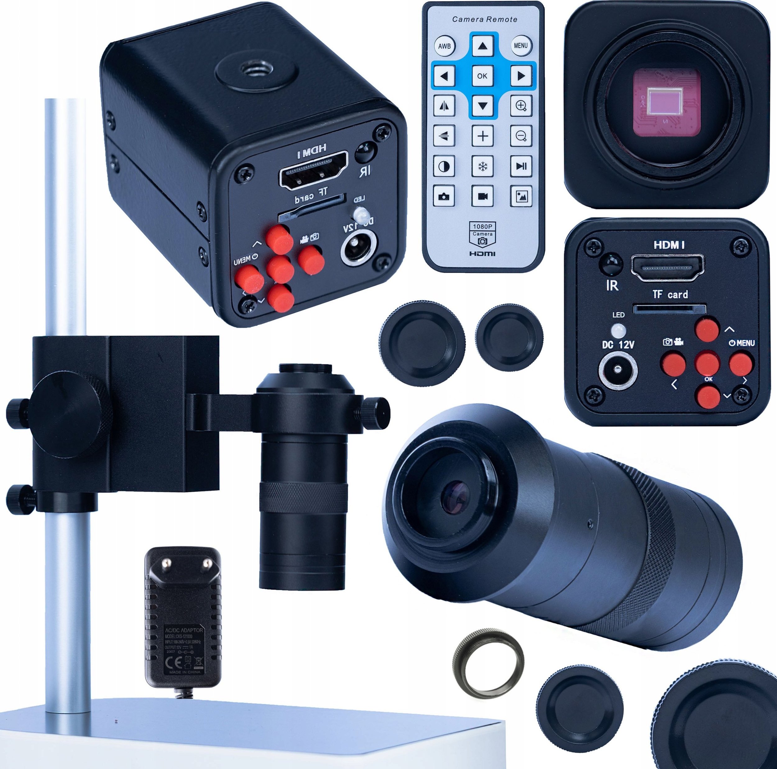 Mikroskop Rosfix MIKROSKOP CYFROWY PROFESJONALNY Norma Black PRO KMNBP-HDMI 1080P ZESTAW 3W1