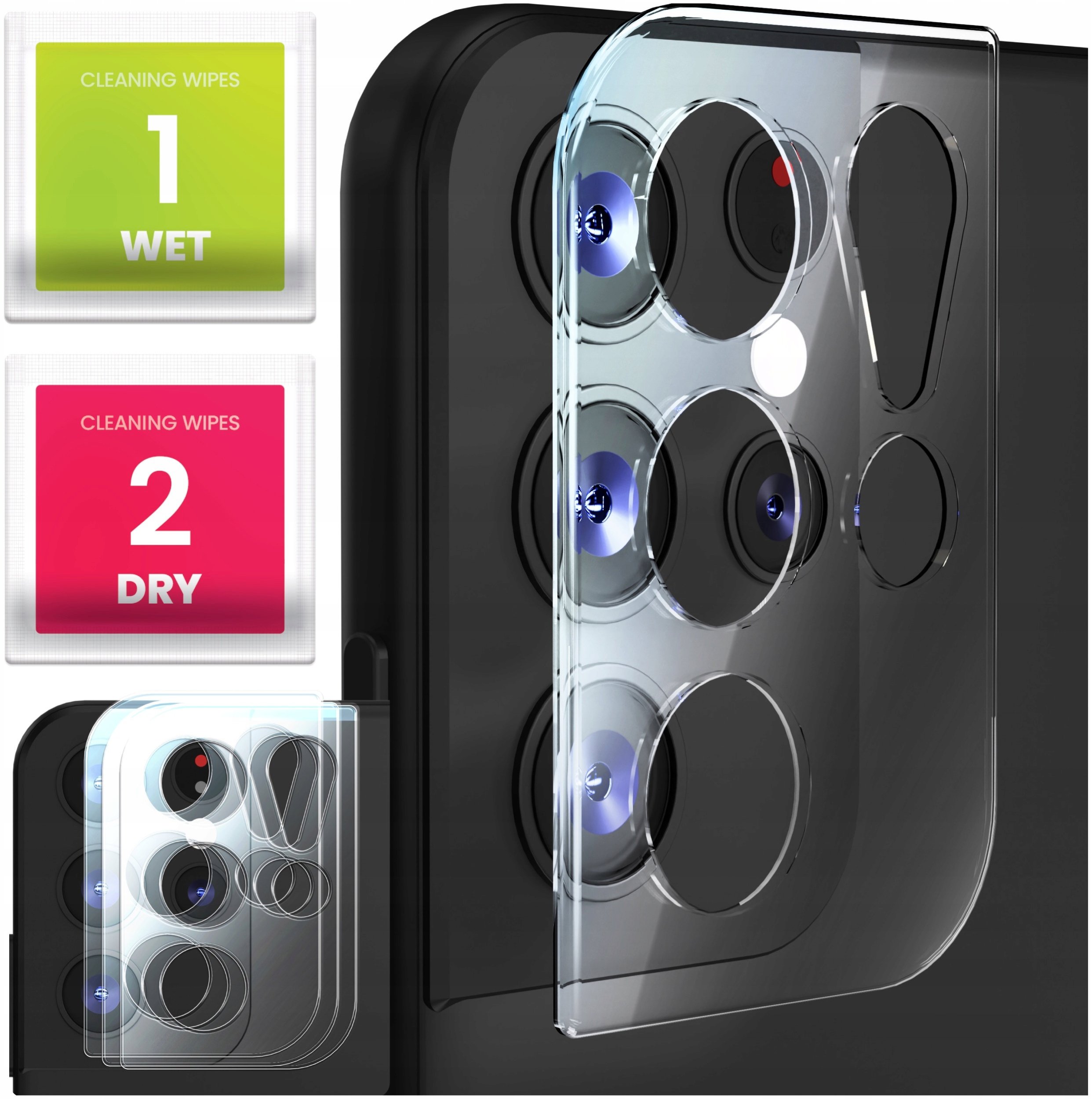 3-PAK Szkło Na Aparat Do Samsung Galaxy S21 Ultra (Hartowane, Ochronne, 9H)