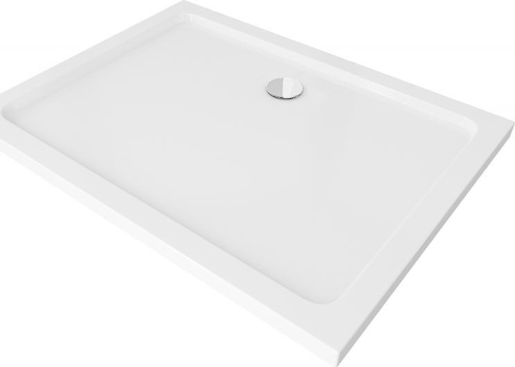 Brodzik Mexen Mexen Flat brodzik prostokątny slim 130 x 100 cm, biały, syfon chrom - 40101013