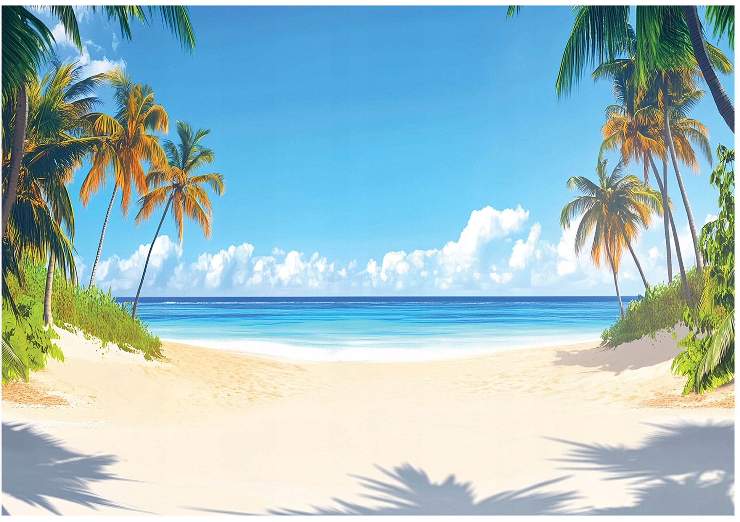 Fototapeta 3D Plaża Morze Palmy Natura Na Ścianę Sypialnia Salon 250X175