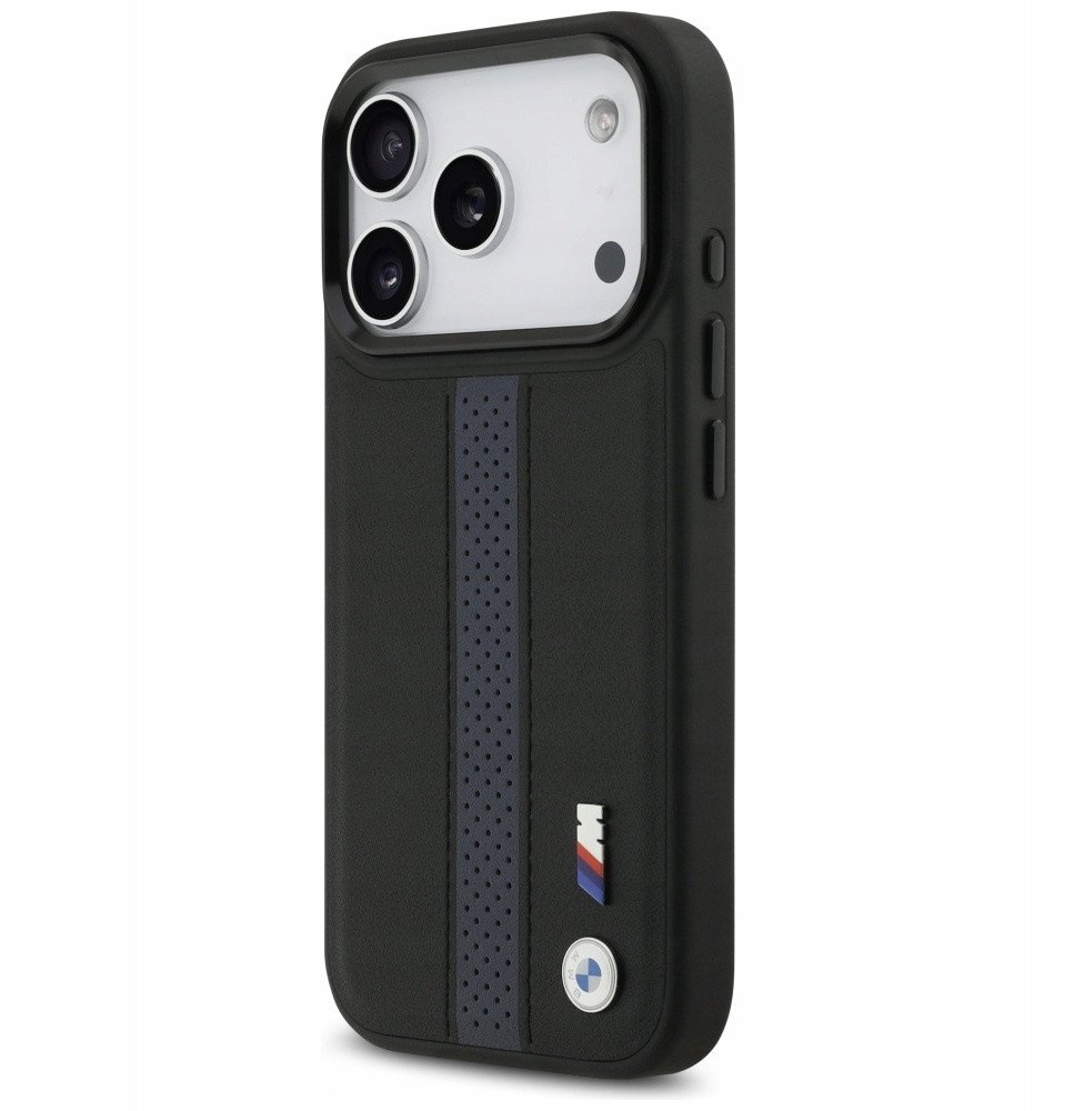 BMW Etui M Perforated Stripe Logo MagSafe do iPhone 17 Pro niebieski