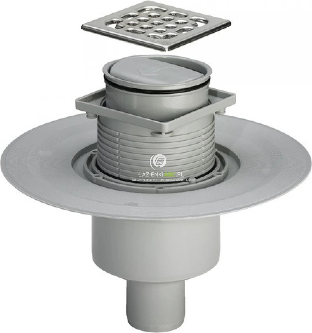 Odpływ łazienkowy 100x100 z syfonem antyzapachowym pionowy