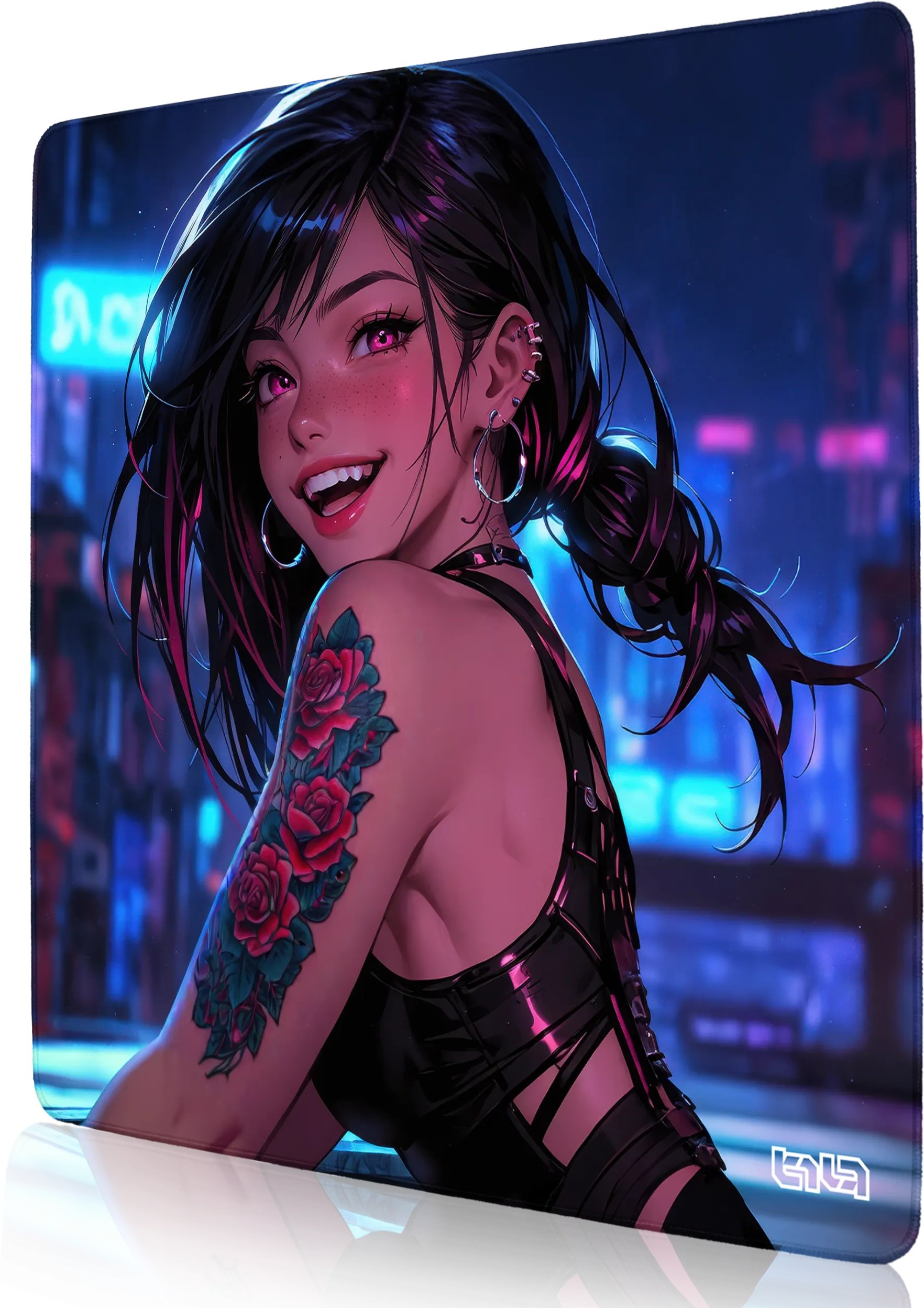 DUŻA PODKŁADKA POD MYSZKĘ Cyberpunkowa Miłość 30x30 TILT XXL Dla gracza