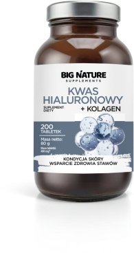 BIG NATURE_Kwas hialuronowy+Kolagen suplement diety 200szt.