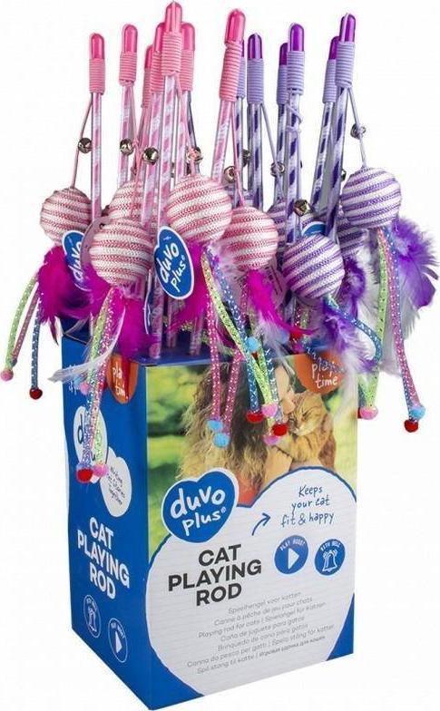 Duvo+ DUVO+ WĘDKA DLA KOTA PIŁKA ZE SZNURKA 15x4x3,5cm 12059