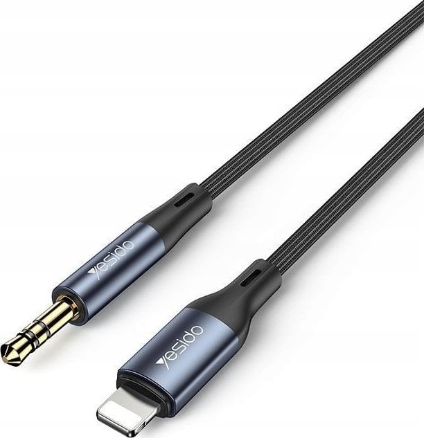 Kabel Yesido Kabel Audio YAU35 Lightning-3.5mm Aux Male, 1m, BLACK / CZARNY