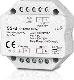 SKYDANCE SS-B vieno kanalo 230V valdiklis be pritemdymo funkcijos + Push Key