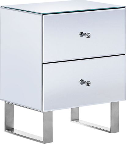 Shumee Szafka nocna lustrzana srebrna NESLE