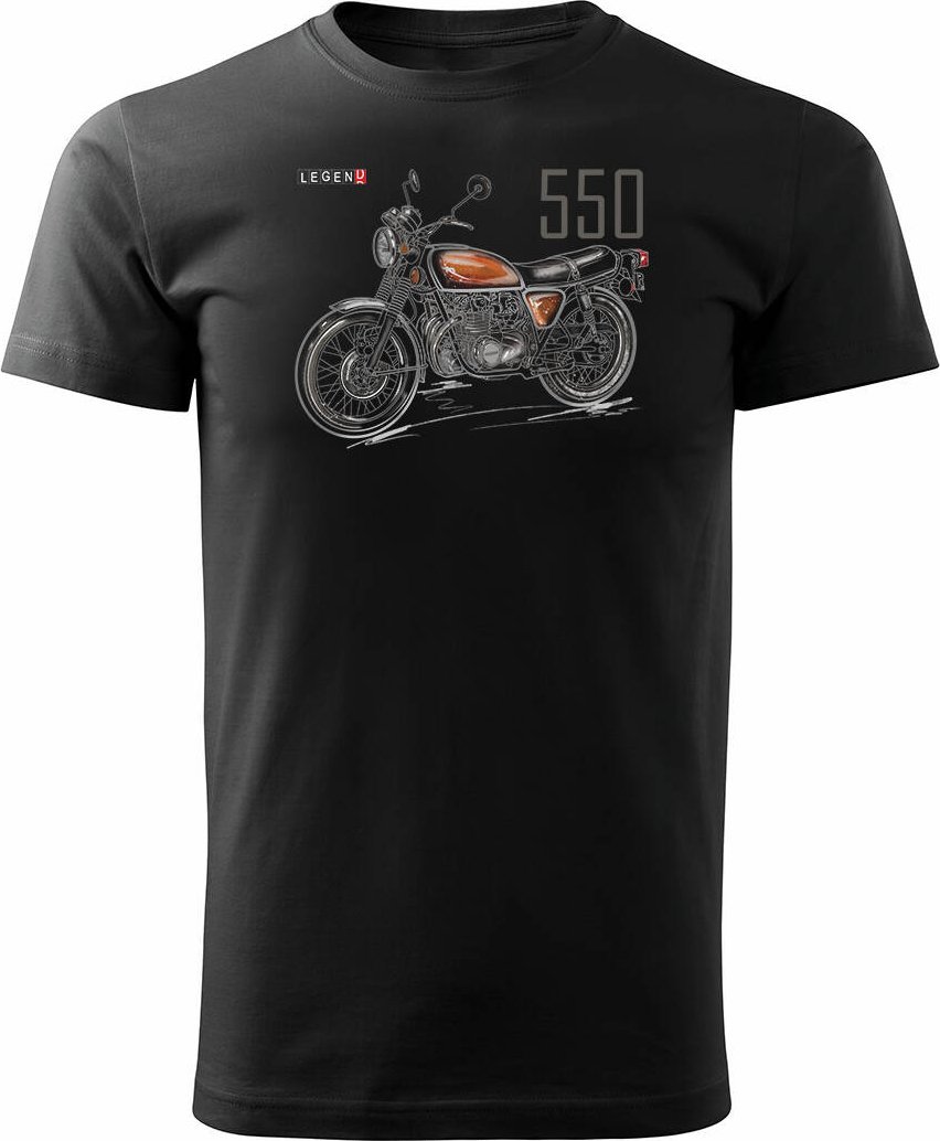 Topslang Koszulka z motocyklem na motor Honda 550 Four legend męska czarna REGULAR XL