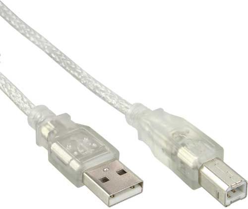 Kabel USB InLine USB-A - USB-B 1 m Przezroczysty (34510)
