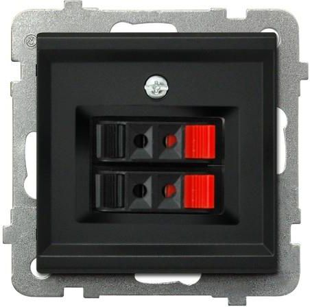 Ospel Gniazdo głośnikowe Sonata podwójne czarny metalik (GG-2R/m/33)