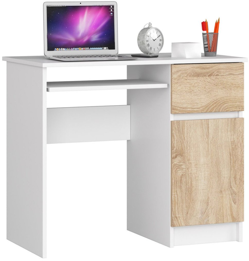 Biurko Fabryka Mebli Akord Piksel Biało-Beżowe 90 cm x 50 cm