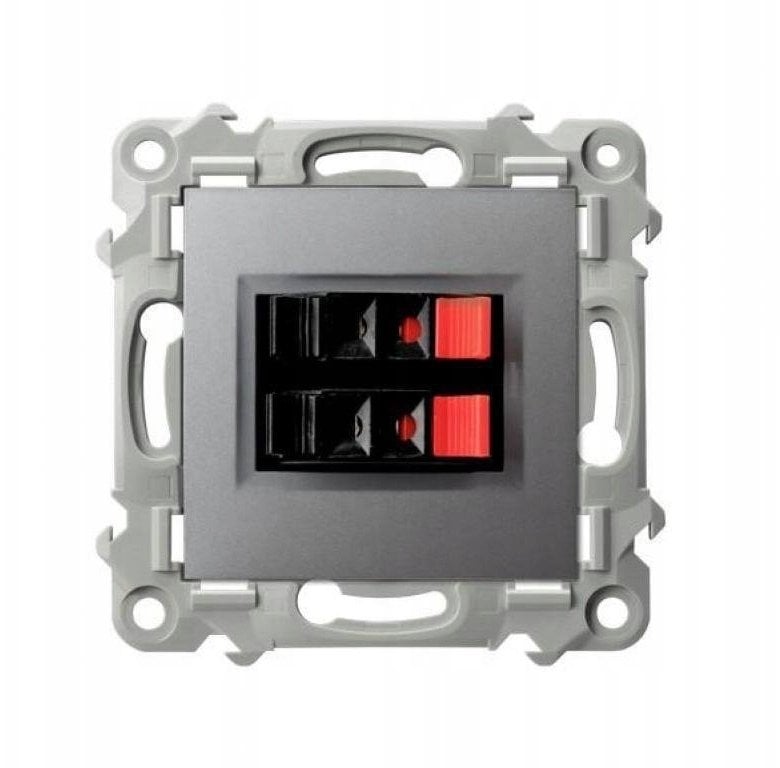 SZAFIR Gniazdo głośnikowe podwójne szary mat GG-2Z/m/70