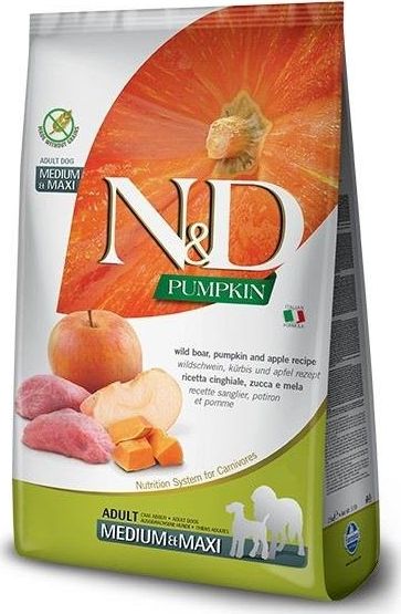 Farmina FARMINA N&D GF PUMPKIN BOAR&APPLE ADULT MEDIUM/MAXI - sucha karma dla psa - 12kg