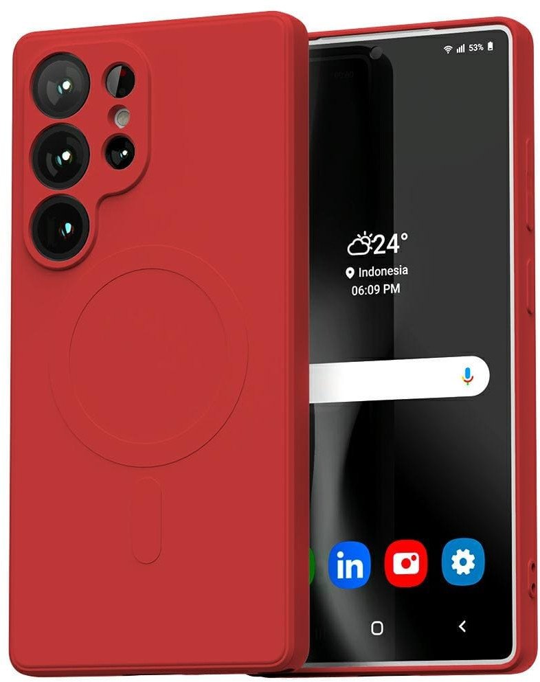 Mercury MagSafe Semi-Silicone Sam S25 Ultra S938 czerwony /red